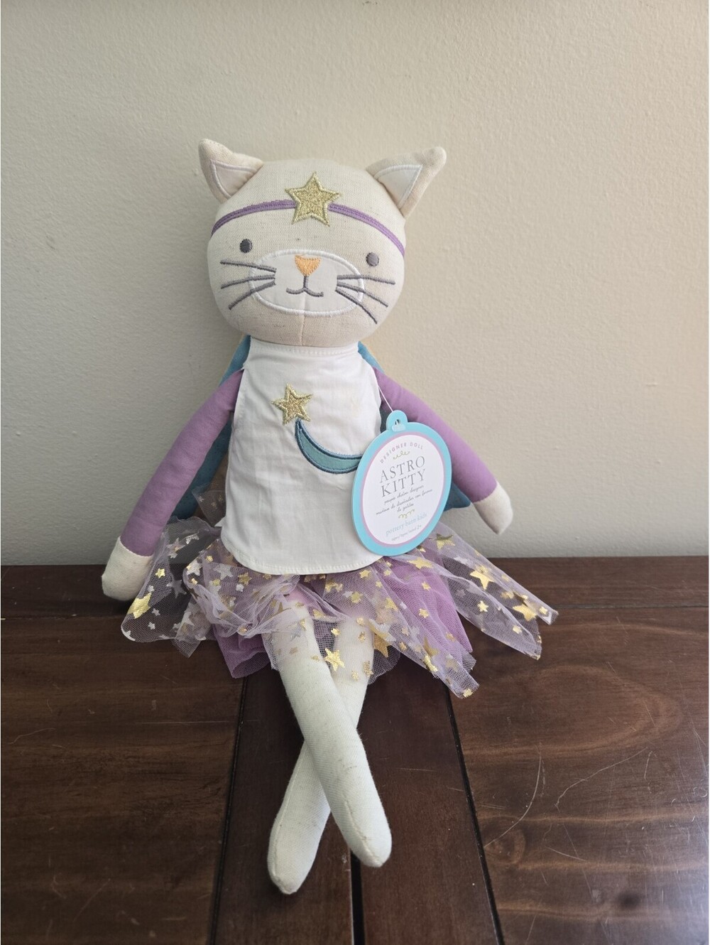 Pottery Barn Kids Designer Doll Astro Kitty 17 inch Soft poupee Chaton Designer